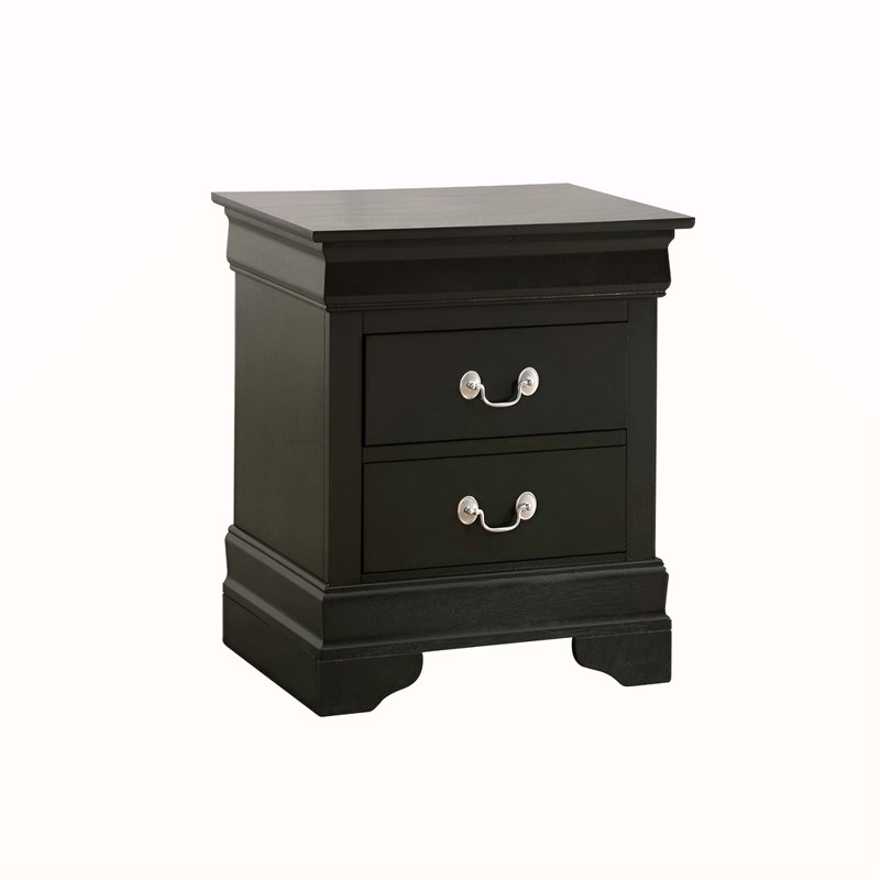 Table de chevet traditionnelle noire élégante
