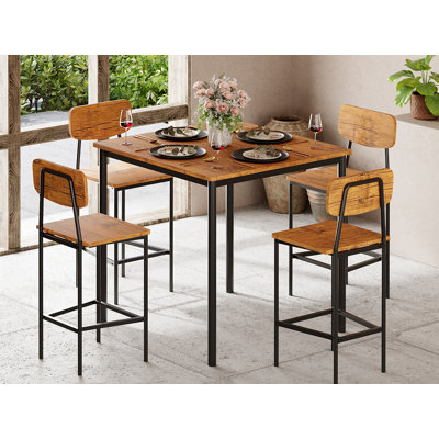 Kitchen Table and Chairs of 4 with Space-Saving Design