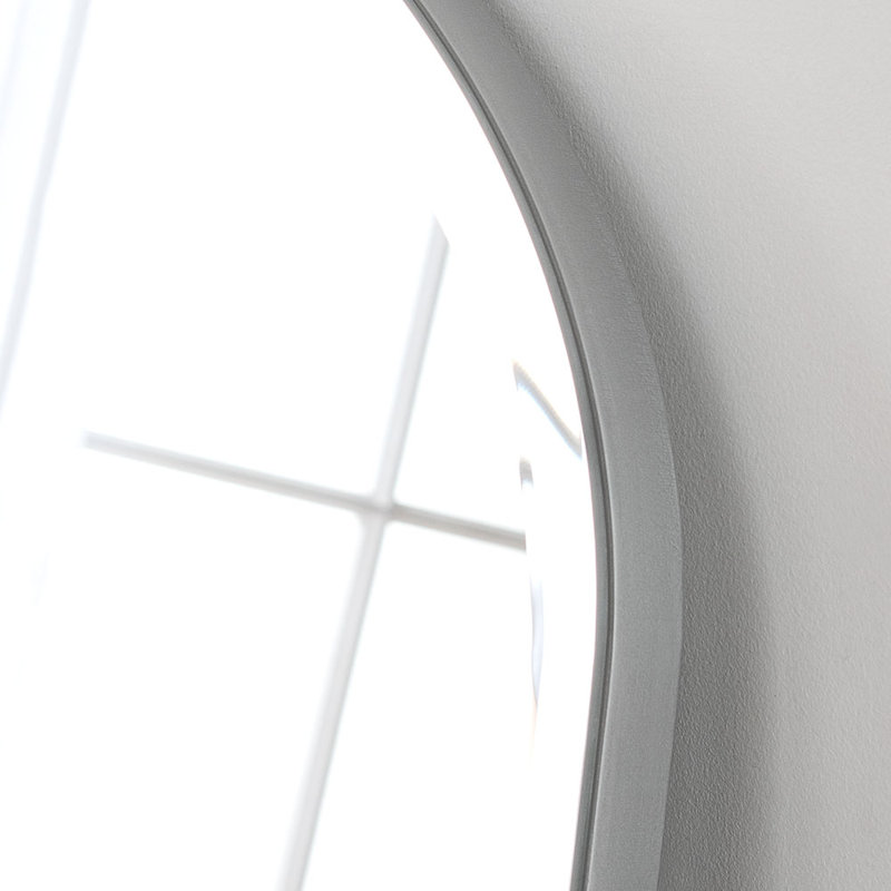 Arch Fernbush Wood Framed Curved Overmantle Mirror, Soft Silver