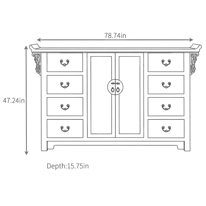 Buffet classique en bois massif