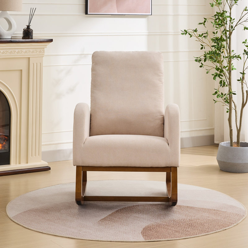 Coss Rocking Chair, Beige Polyester