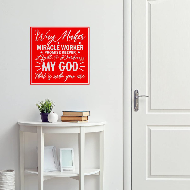 Adhésif décoratif citation inspirante, H 13 po x l 13 po, Rouge