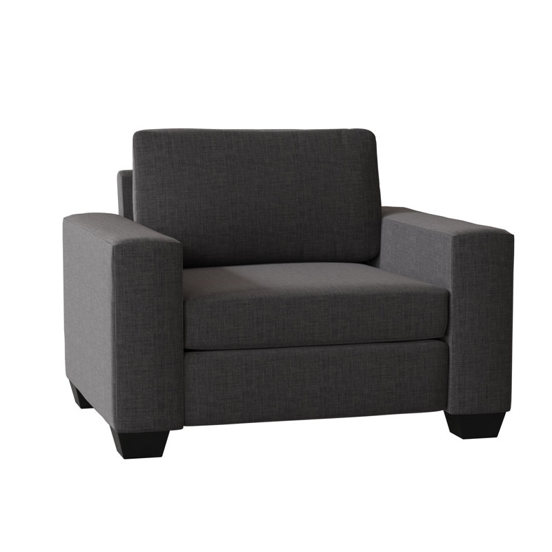 Anastase Upholstered Chair And A Half, Unfinished, Bennett Charcoal Performance