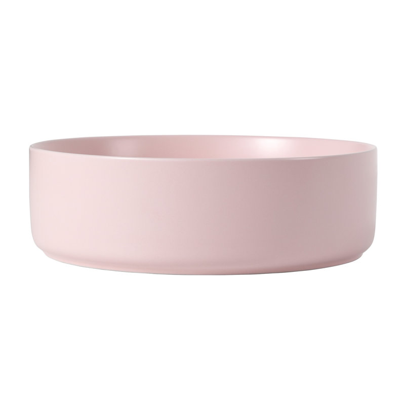Pink Ceramic Vessel Basin For Bathroom - Artistic Sink, 15.7" W X D 4.7" H, Ceramic, Easy To Keep Clean And Working Flawlessly