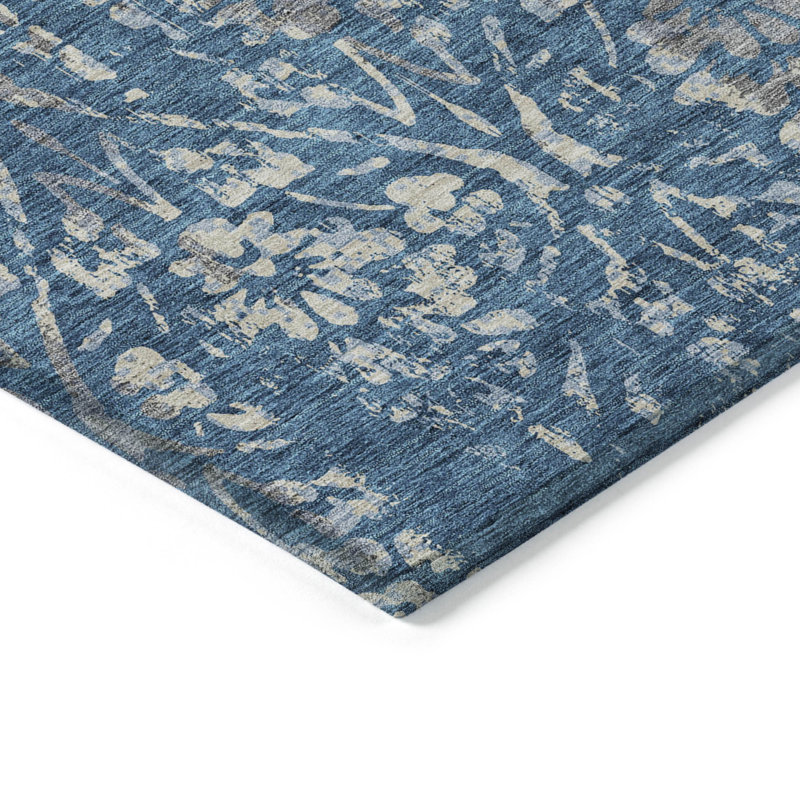 Maliana Washable Floral Indoor / Outdoor Rug, Round 8'