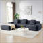 Canapé modulaire moderne en forme de L, velours côtelé gris foncé, surdimensionné 3 places avec assise profonde et repose-pieds mobile, aucun assemblage requis-1876051850