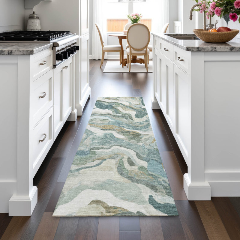 Machine Washable Indoor/Outdoor Oden ACN2162 Modern Rug, Tapis de couloir 2 pi 3 po x 7 pi 6 po