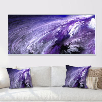 Galaxy Purple Winter Storm - Graphic Art on Canvas