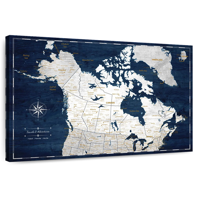 Poussoir Canada Lakelynn sur bleu marine, H 16 po x l 24 po