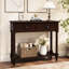 Mid century Modern Entryway Table Wood Console Table Traditional Design With 2 Drawers And Bottom Shelf-2010022981