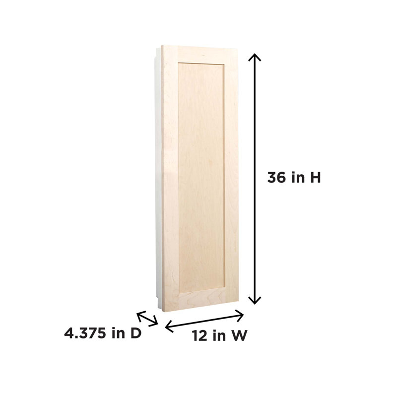 Armoire de salle de bain encastrée avec 4 tablettes réglables Eben l 12 po x H 36 po x P 4,375 po