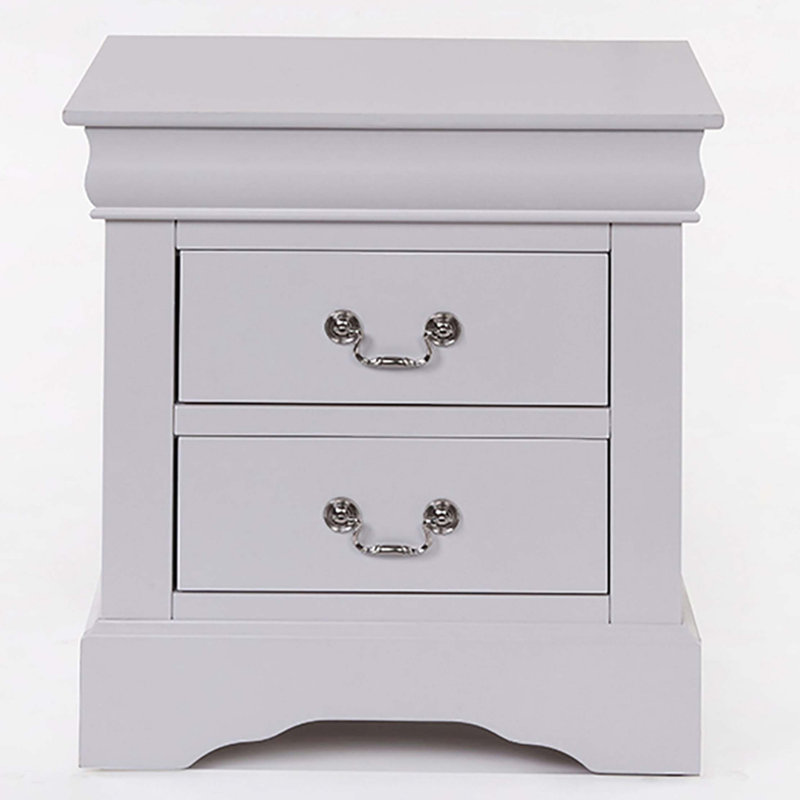 2-Drawer Nightstand, White