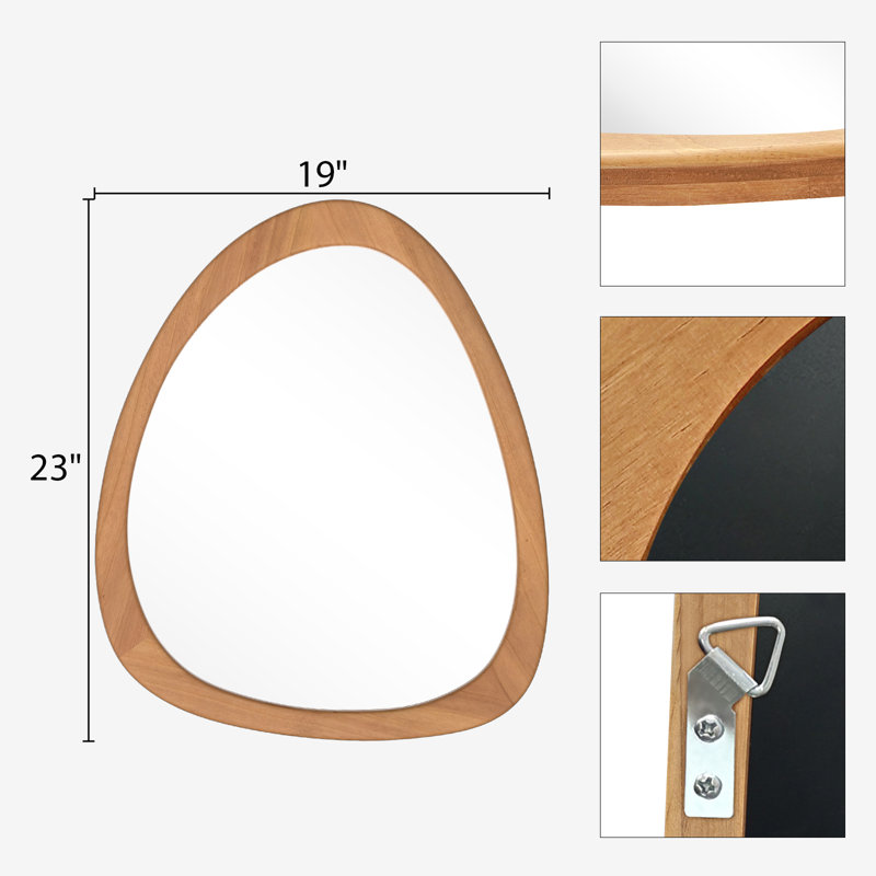 Miroir de salle de bain Doruk, 23,5 po x 19 po, Noyer