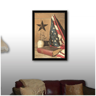 «God And Country» par Billy Jacobs, reproduction encadrée prête à accrocher, cadre noir