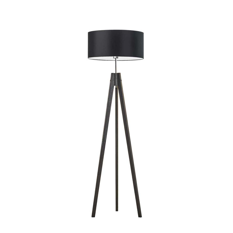 Arbutis 138cm Tripod Floor Lamp, Black, Black