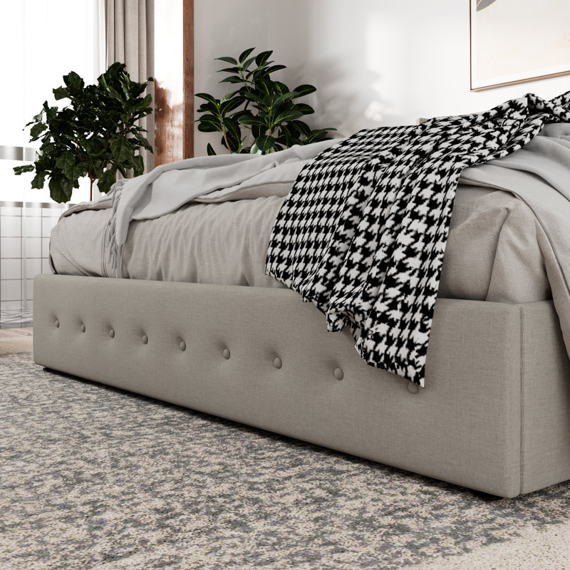Albertien Lift Up Wingback Upholstered Platform Bed