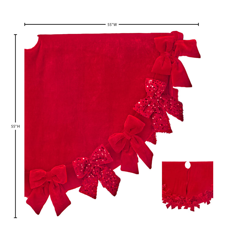 48" Round Velvet Bow Tree Skirt
