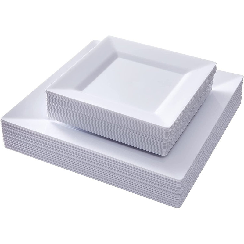 Ensemble de fournitures de fête jetables White Square