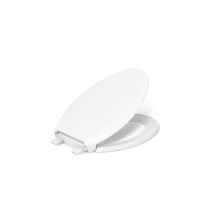 Cachet Nightlight Quiet-Close with Grip-Tight Elongated-Front Toilet Seat, White, Ready Latch