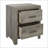 Transitional Weathered Gray 2-Drawer Nightstand with Nickel Hardware