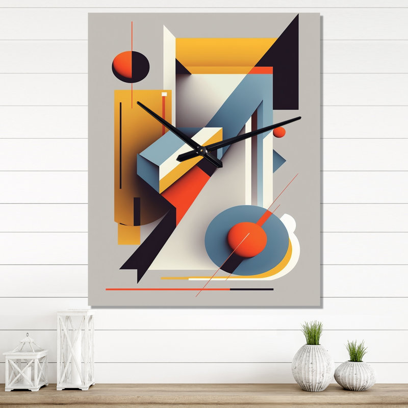 Graphic Retro Compositions V Aluminum Wall Clock, Extra Small