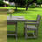 Compact Patio Dining Sets, Gray Hdpe Modern Bistro Set For Patio
