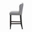 Elvixa  Barre arrière en bois noir antique / gris clair Fauteuil à oreilles en lin (ensemble de 2)