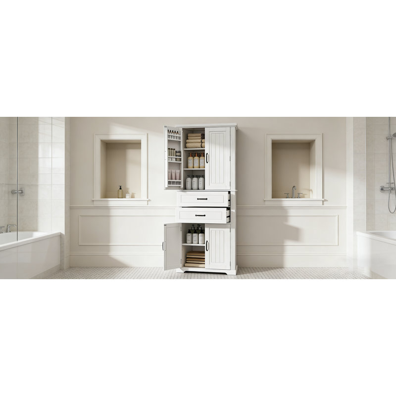 Armoire de rangement multifonctionnelle avec tablettes, tiroirs et portes réglables pour une organisation polyvalente