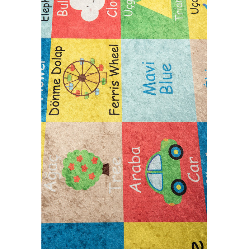 Premium Polyester Area Rug, 6.6 x 9.5 Feet | 100% Antibacterial, Non-Slip Underside, 0.4 in Pile Height | Machine Washable, Easy Care | Perfect for Living Room, Bedroom, or Office Decor - Durable & Stylish