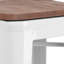 Tabouret de bar en métal sans dossier de 30 po de hauteur avec siège carré en bois Margherite-58202617-58202625