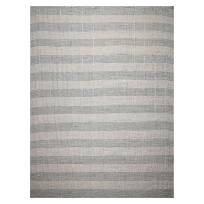 Tapis gris en laine tissé à la main et à plat gris
