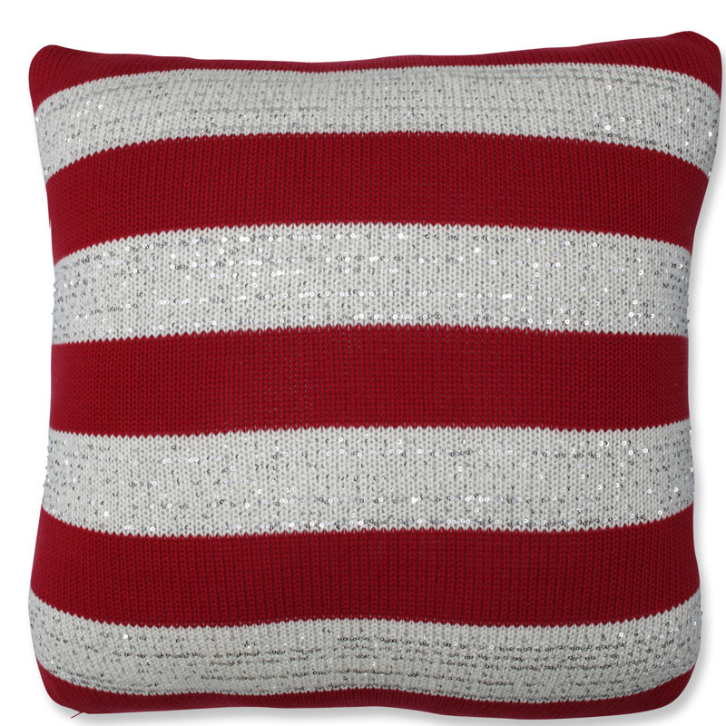 Sequined Cotton Reversible Throw Pillow