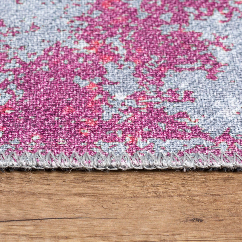 Tapis luxueux lavable à la machine, 4,9 x 7,5 pieds, 100% polyester, 1850 g / m², hauteur des poils: 0,2 pouce | Envers écologique en polyester recyclé | Parfait pour le salon et la chambre à coucher, conception douce et durable