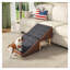 Rampe d'accès 3 en 1 pour animaux de compagnie avec pouf de rangement dissimulé, escalier antidérapant pour chiens âgés, repose-pieds marron moderne pouvant supporter jusqu'à 120 kg