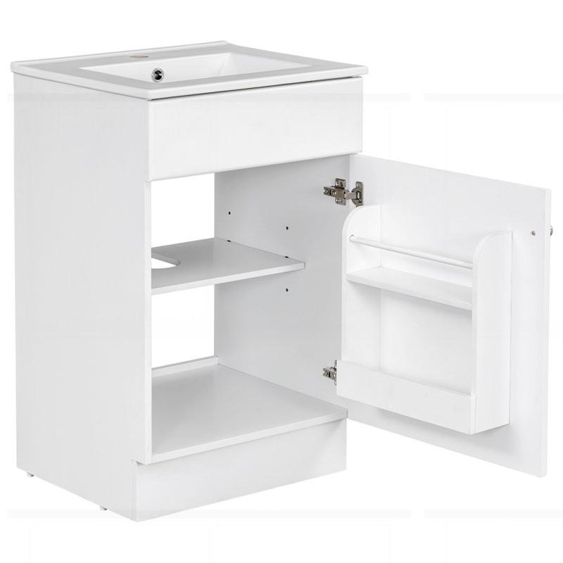 Meuble-lavabo de 20 po avec lavabo, Blanc