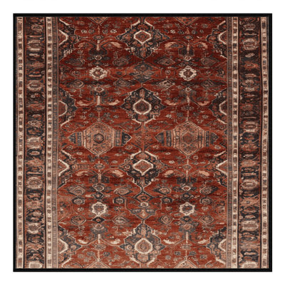 Tapis persan noir lavable à la machine