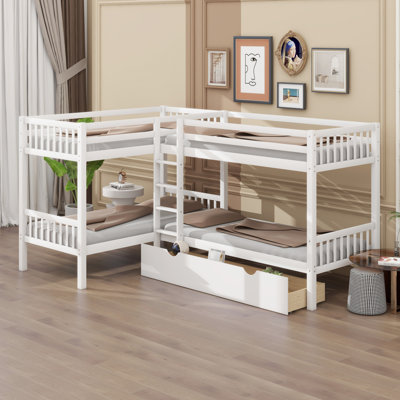 L-Shaped Bunk Bed With Drawers