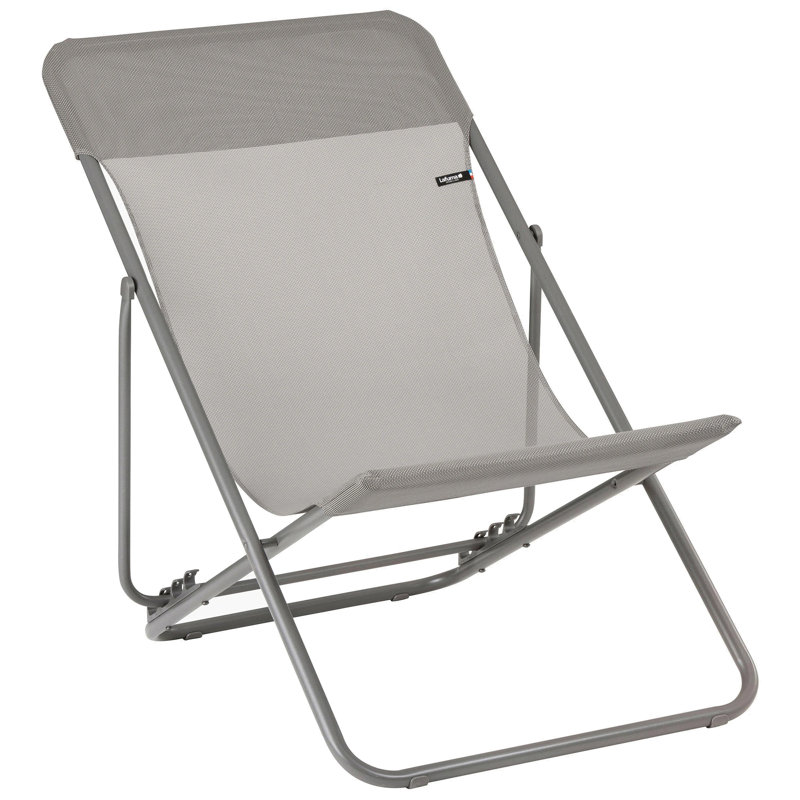 Chaise longue pliante, gris