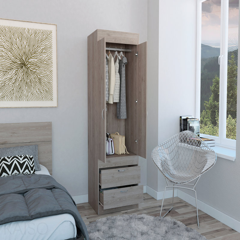 Armoire 2 portes gris clair, Gris clair