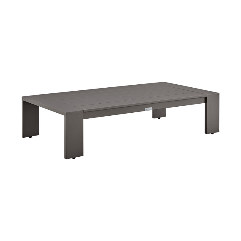 Koda Brown Aluminum Rectangular Outdoor Coffee Table