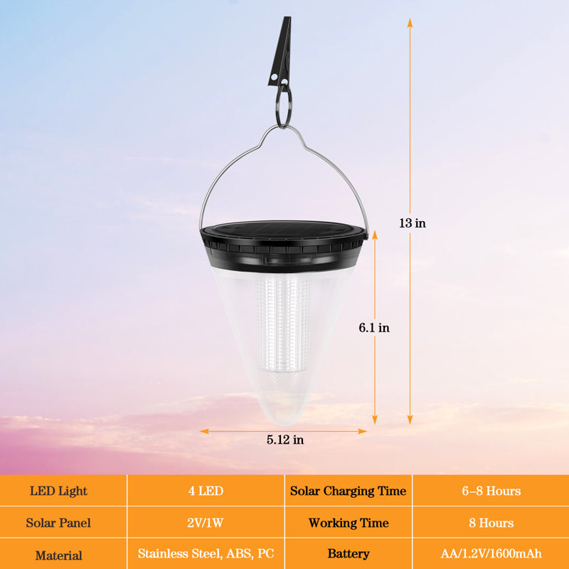 Lanterne d'extérieur à énergie solaire 6 po