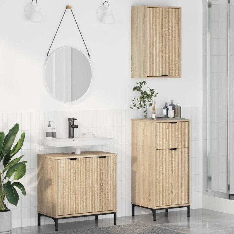 Bathroom Storage Furniture Set, Sonoma Oak