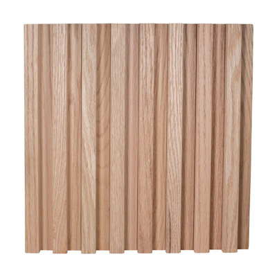 Panneaux muraux décoratifs en tambour à lattes flexibles à lattes carrées 3/4 po x 1 pi x 4 pi Red Oak
