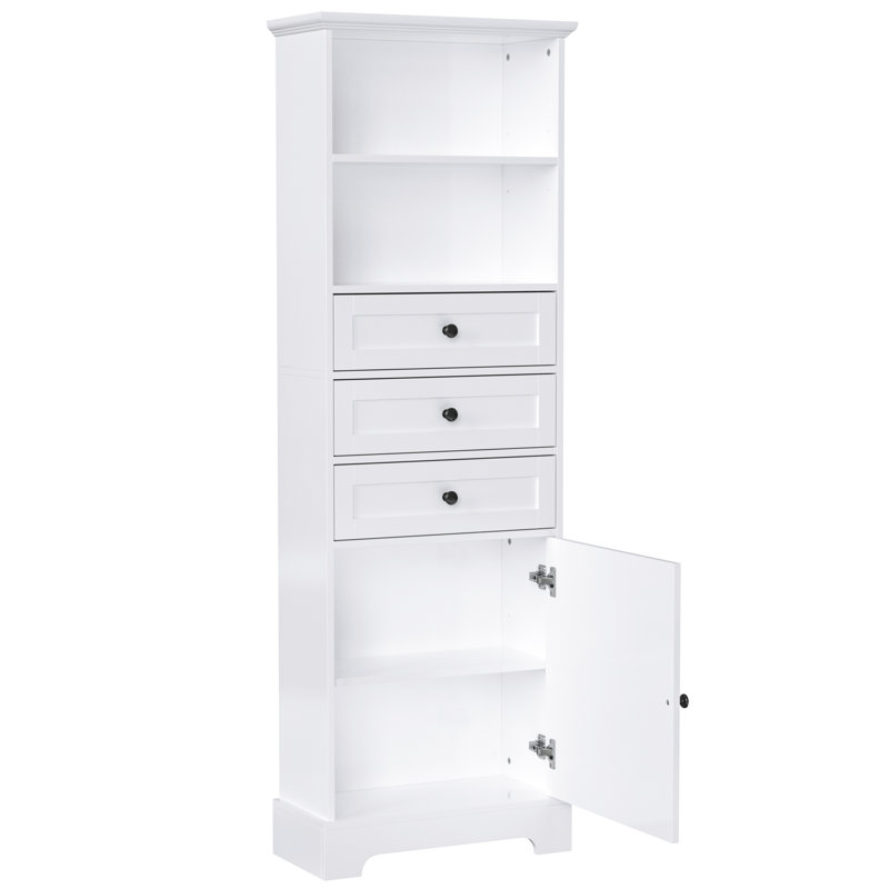 Armoire de rangement moderne et minimaliste pour salle de bain, Blanc