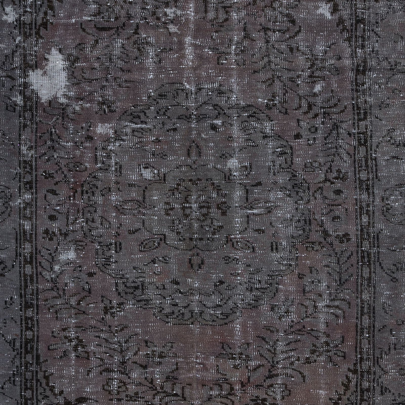 Tapis turc contemporain fait à la main 5 x 8,8 pi avec motif médaillon