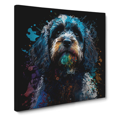 Cockapoo Splatter - Wrapped Canvas
