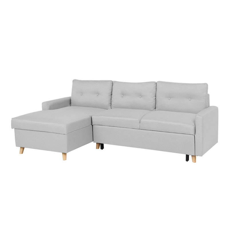 Dijon 3 Seater Sofa Bed, Light Grey, Left orientated