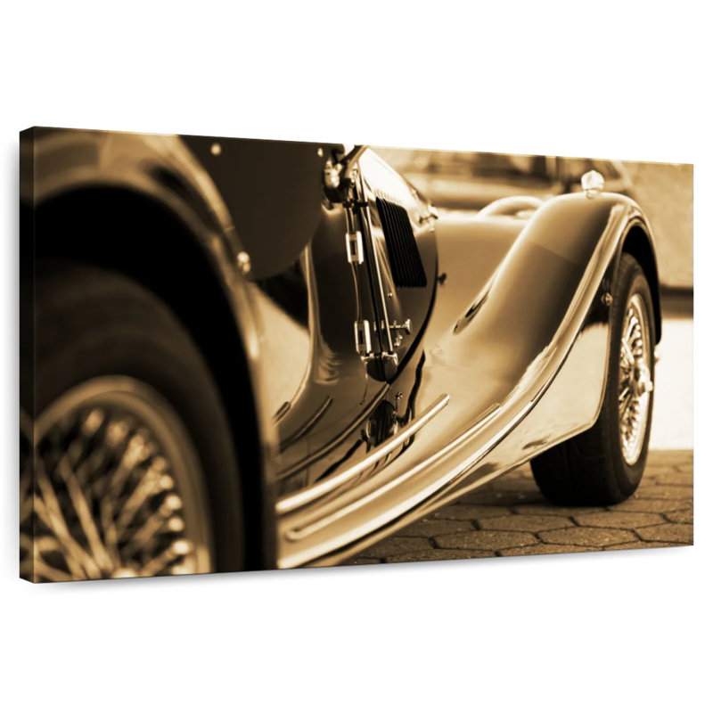Voiture rétro Mehar sépia, H 32 po x l 48 po