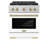 ZLINE Autograph Edition 30 in. 4.2 cu. ft. Paramount Dual Fuel Range W/ 4 Burner Gas Cooktop & Electric Convection Oven in Stainless Steel W/ White Matte Door & Champagne Bronze Accents (SDRZ-WM-30-CB)