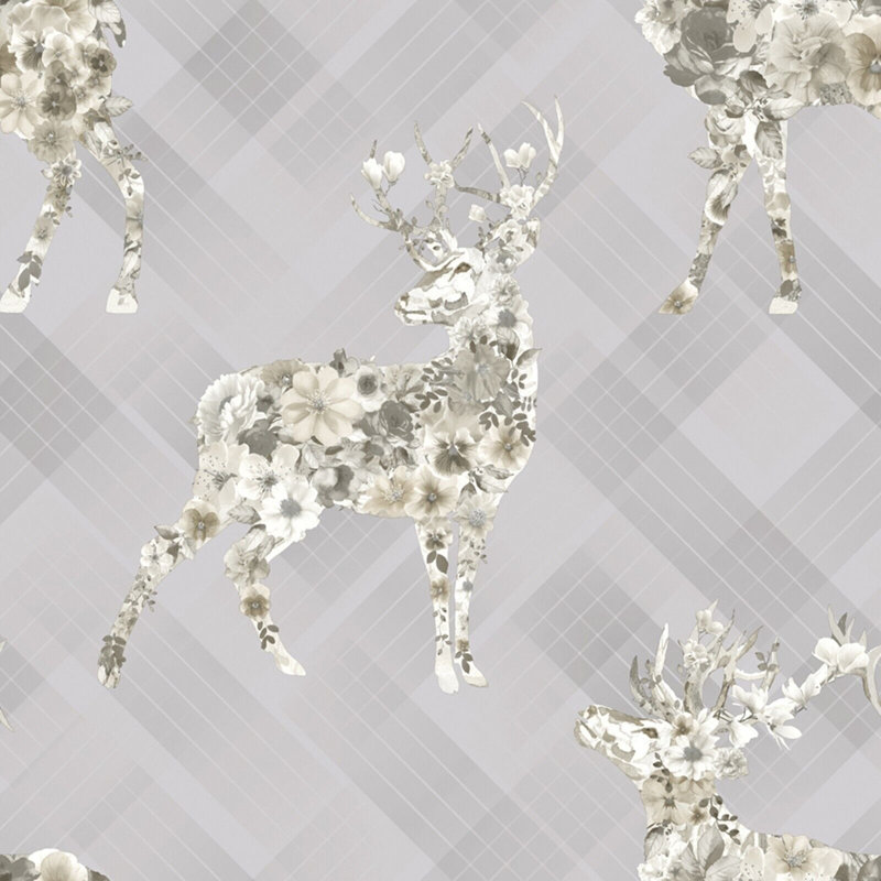 Malmo Floral Wallpaper 10m x 53 cm Textured Metallic Roll, Grey